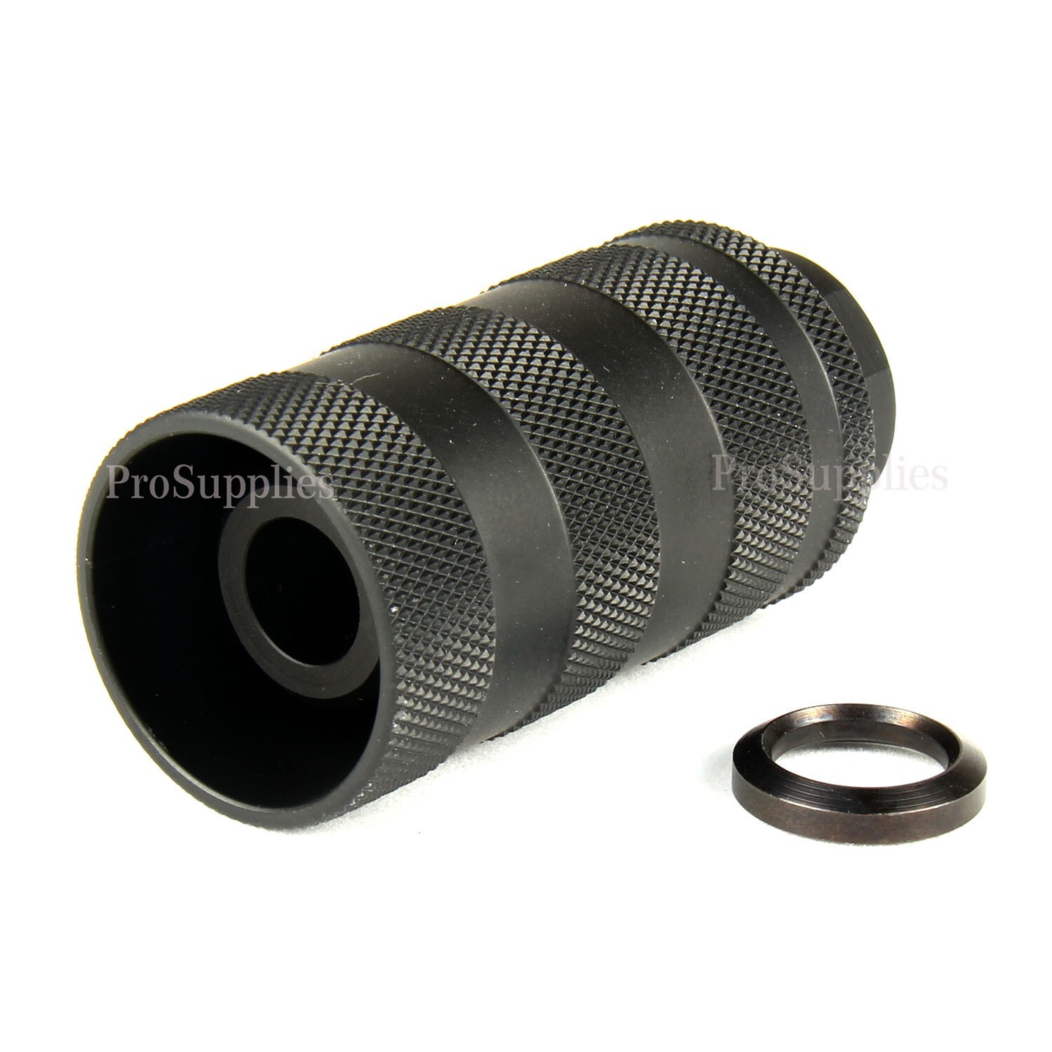 ALL STELL Muzzle Brake 1/2X28 TPI for 9mm + Knurled Forwarder