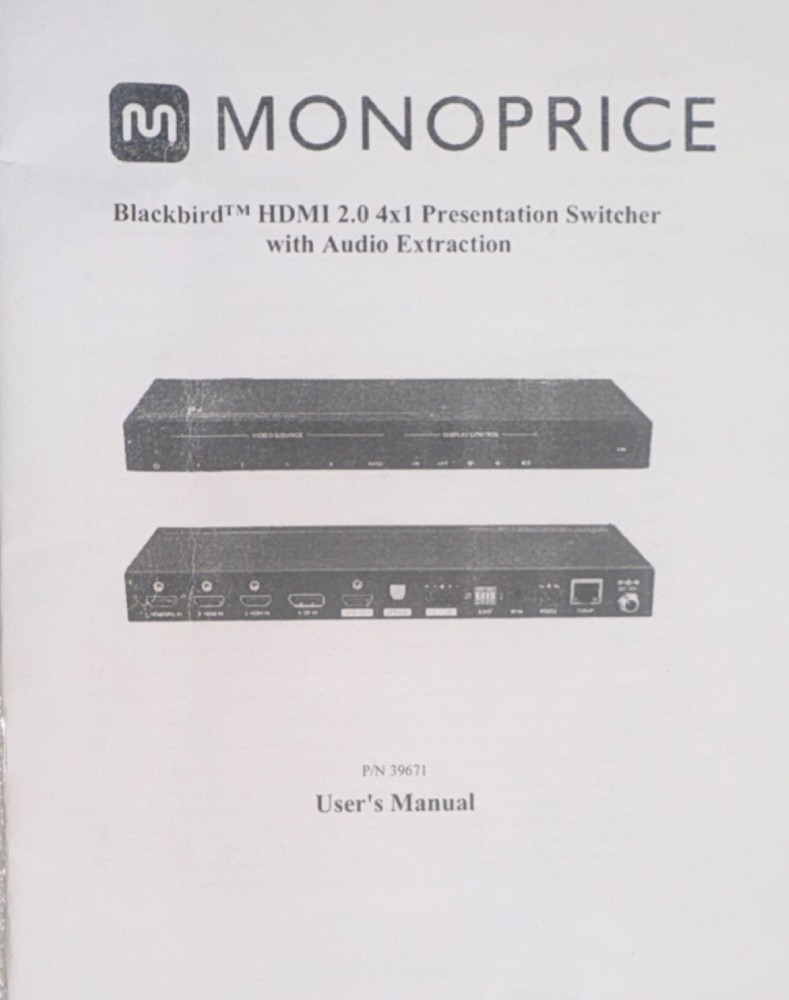 Monoprice HDMI 4x1 Switch