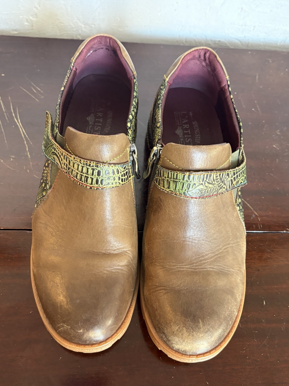 L'Artiste by Spring Step Magda Slip-On Shoes Women's Brown Size US9 EU 40 New