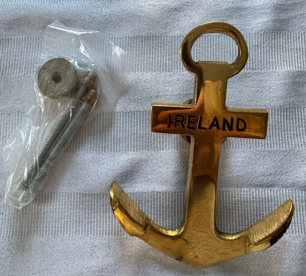 Solid Brass Anchor Door Knocker With Ireland Engraved