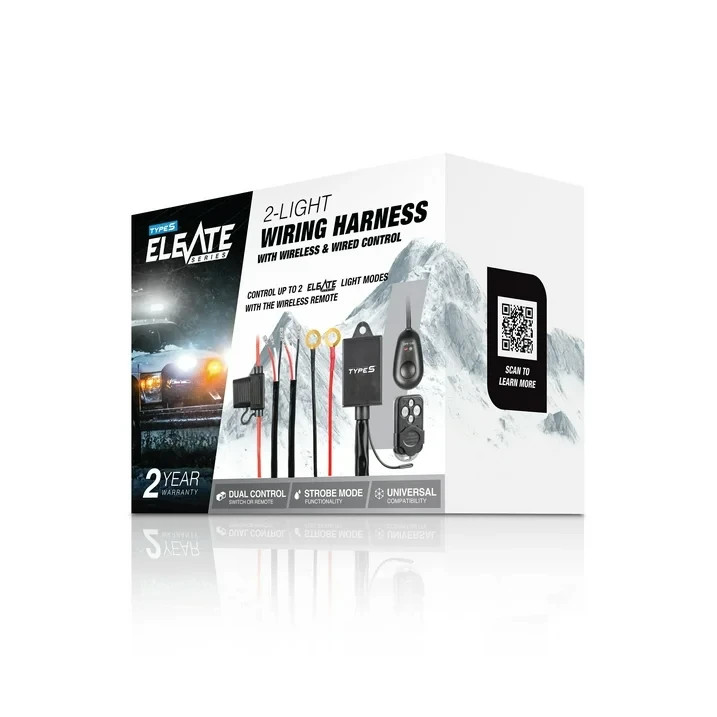 TYPE S - Elevate 2-Light Output Wiring Harness - Wireless Remote or Wired Contro