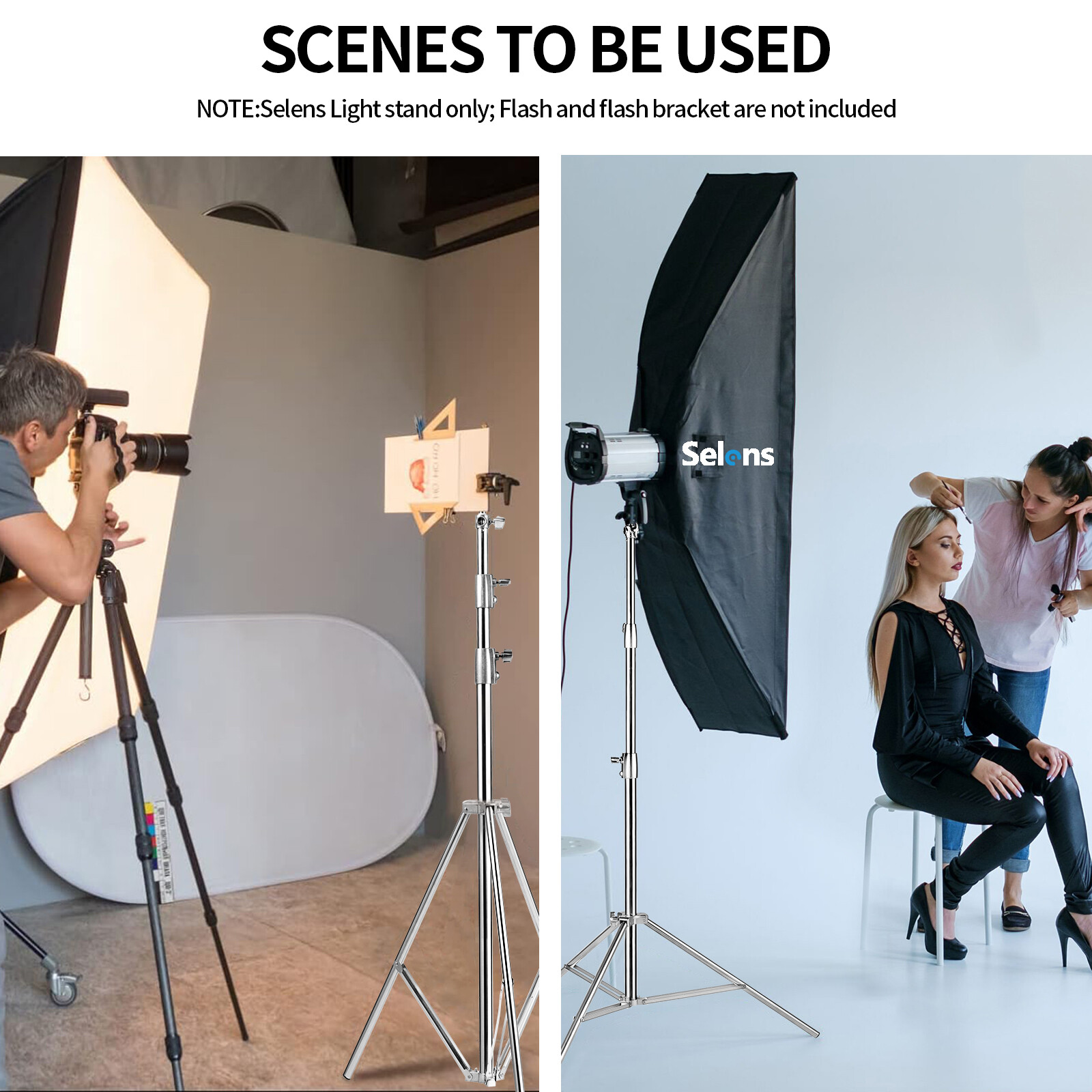 9.2ft Light Stand Heavy Duty Adjustable Tripod Spring Damped Stainless Steel