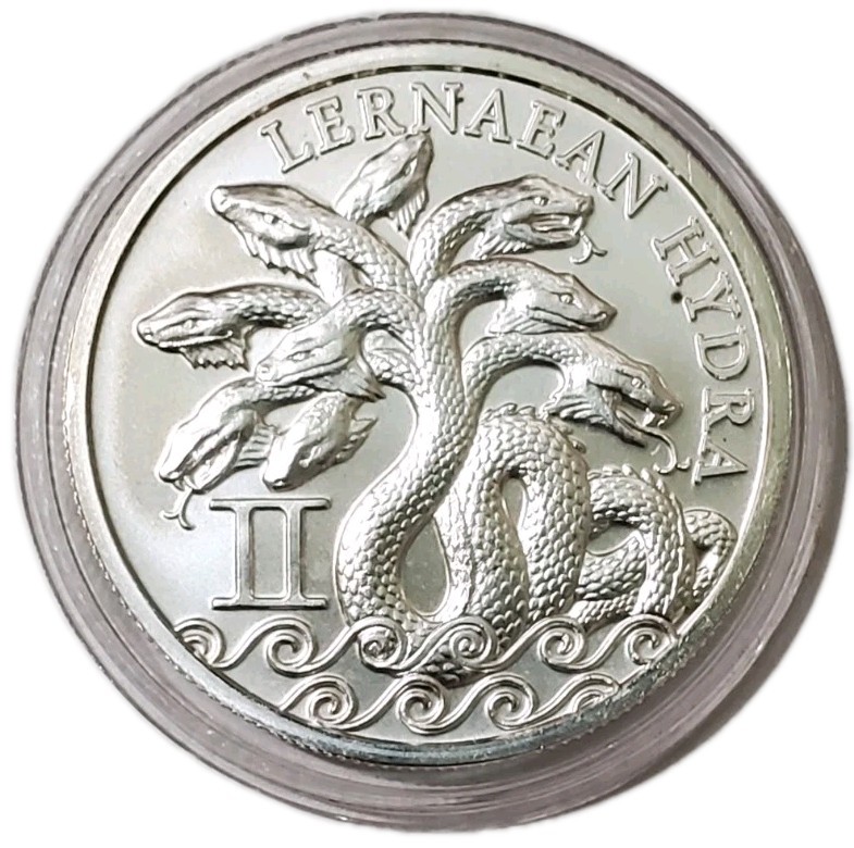 1 Oz Silver LERNAEAND HYDRA Round.