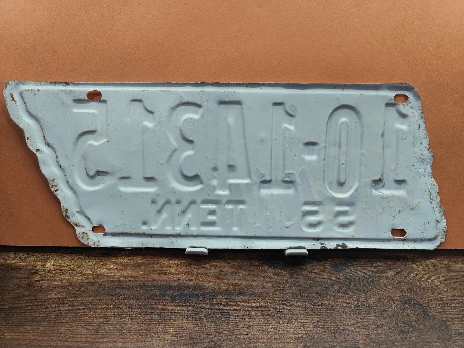 🟥Tennessee TN Tenn License Plate Tag 🟥 1955 LONG State Shaped Blount 10 14315