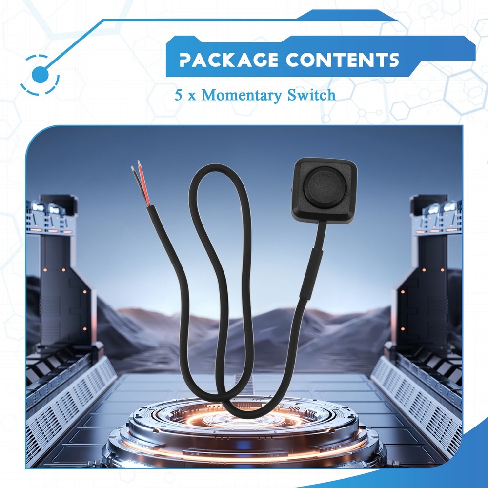 5-Piece Torque Switch, Momentary Push Button, ON/OFF Switch, 12V, 24 1452