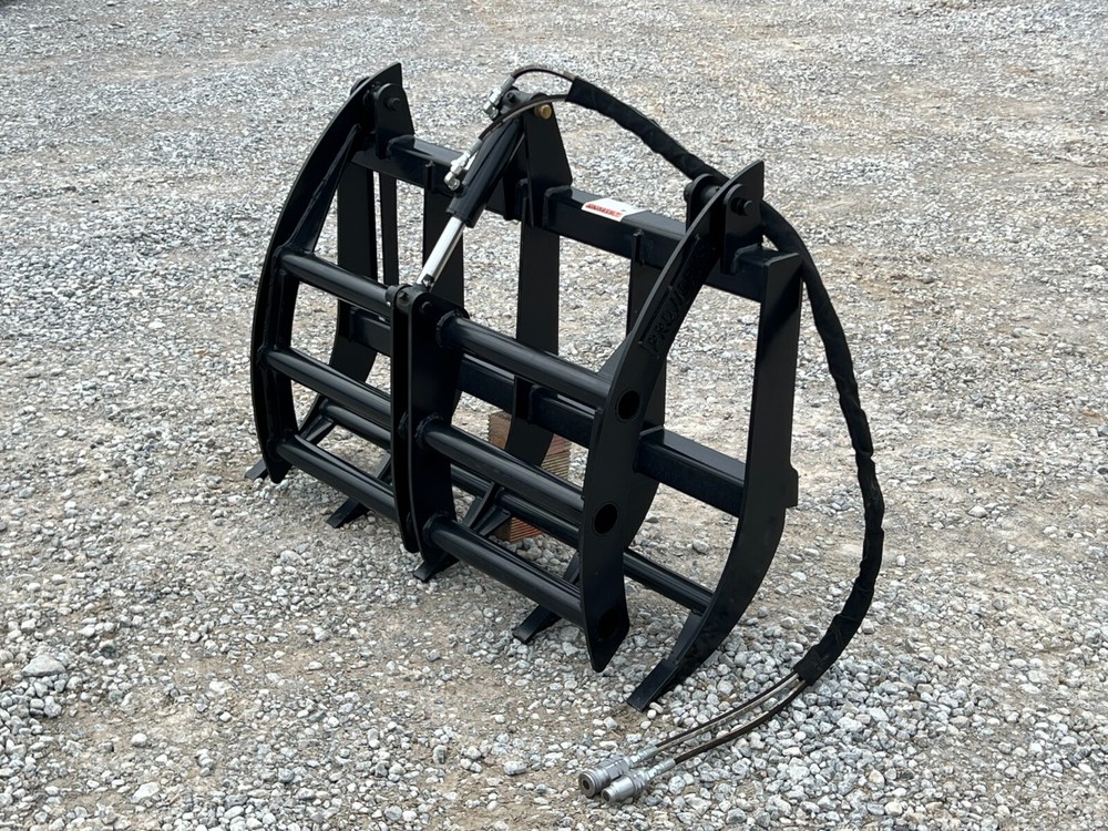 48" Compact Tractor Root Rake Clam Grapple Attachment Skid Steer Quick Attach