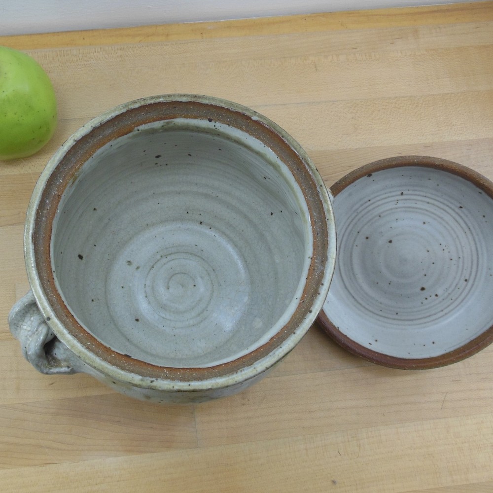 Fritz Signed Stoneware Pottery Lidded Jar Pot