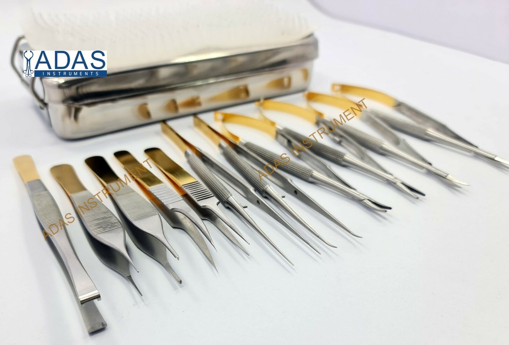 Micro Surgery Instruments Set, With Box And Mate