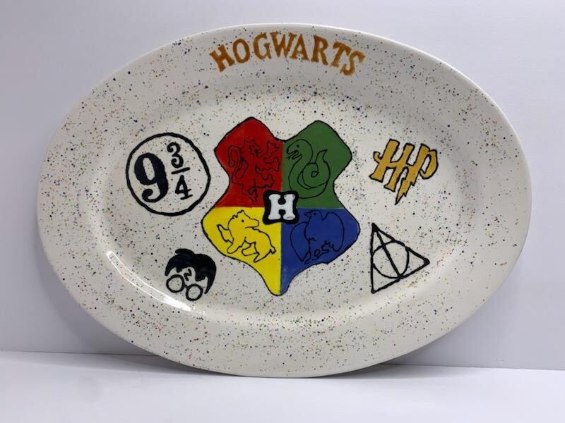 OOAK Personalized Harry Potter Hogwarts Serving Platter Unique!