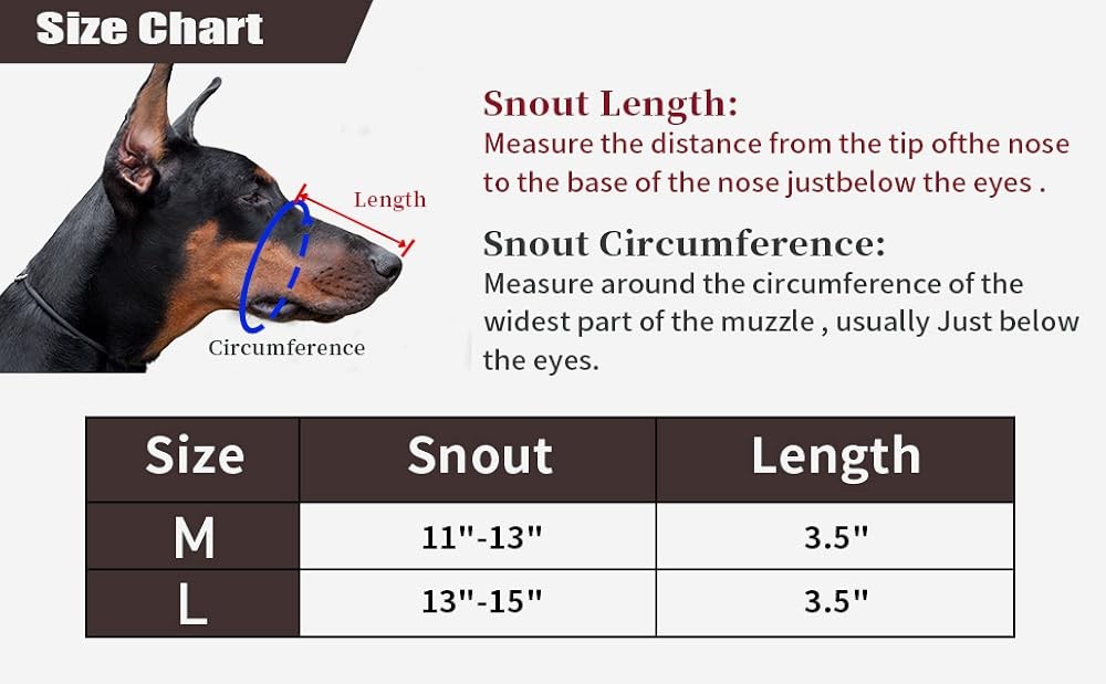 Dog Muzzle- Adjustable Durable Metal Basket, Leather Muzzle, Dog Muzzle