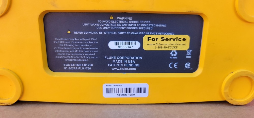 Fluke 1750 3 Three Phase Power Quality Recorder Analyzer Meter