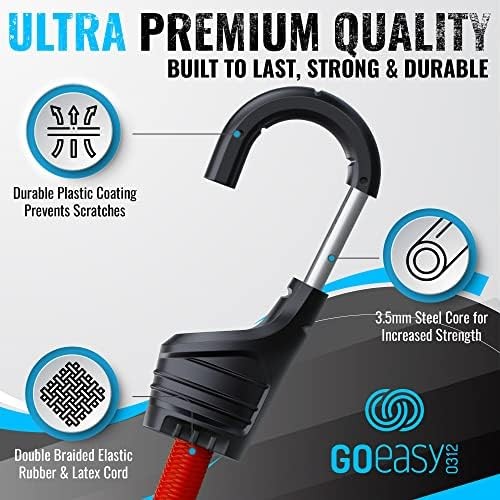 Heavy Duty Bungee Cords With Hooks Assorted Set