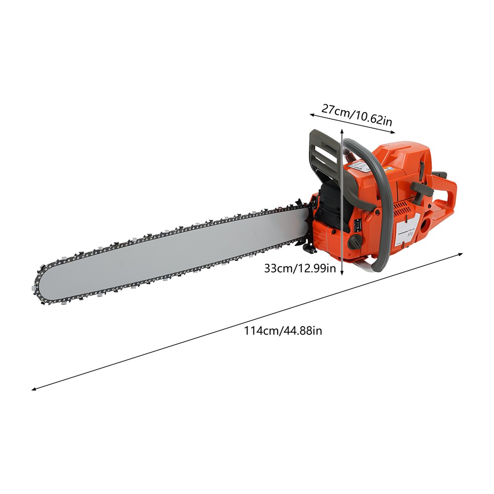 71cc Cordless Petrol Chainsaw with 28" Guide Bar - Powerful 2-Stroke Engine