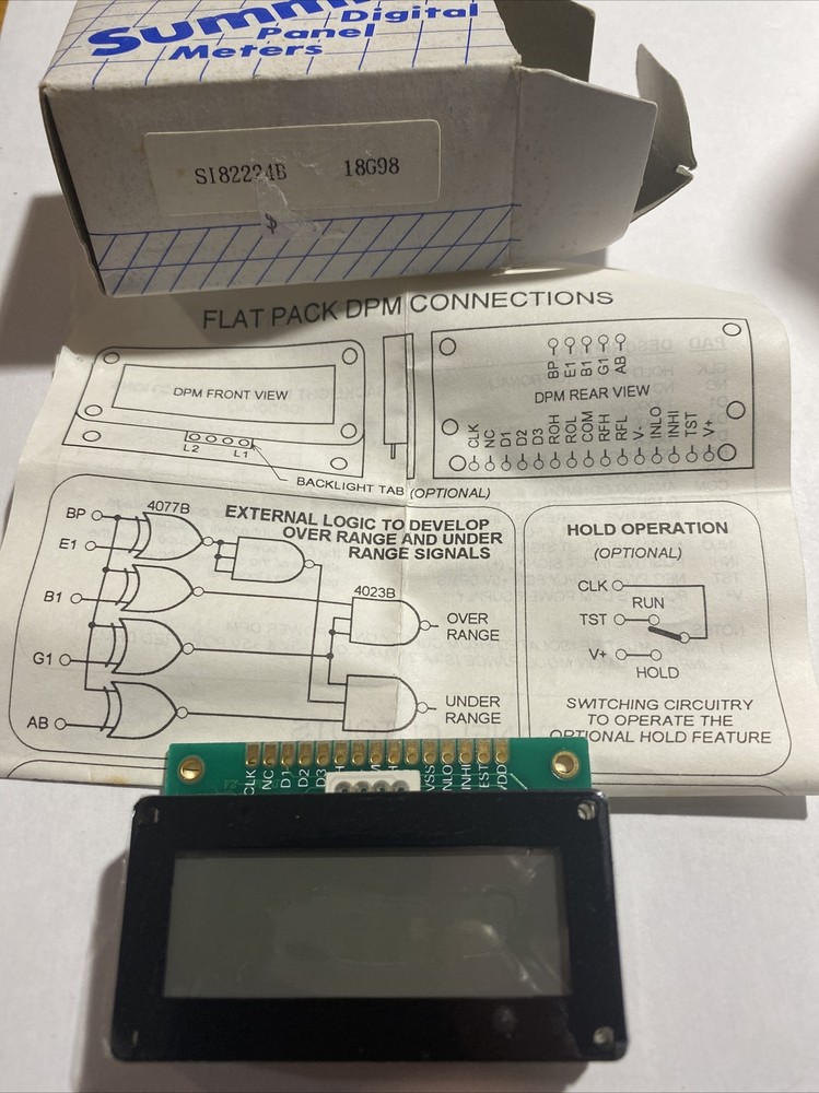 Summit Group Digital Panel Meter SI82224B 18G98 Brand New Boxed Instructions