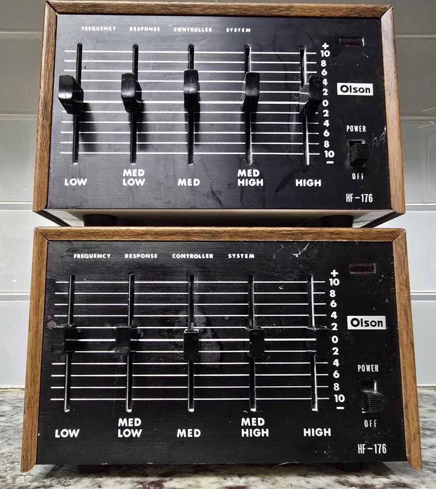 Olson HF-176 Stereo Frequency Response Controller EQ Pair Tested Clean Japan