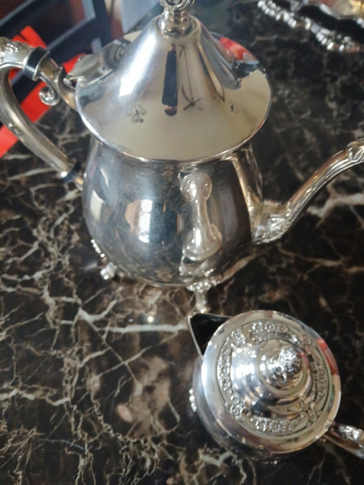 Leonard silverplate tea set.
