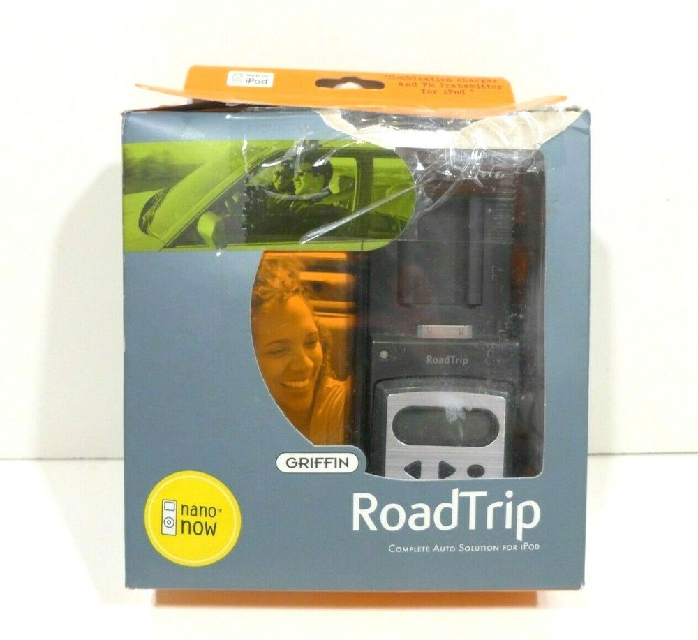 GRIFFIN RoadTrip FM Transmitter & Auto Charger for Apple iPod Nano Now Black
