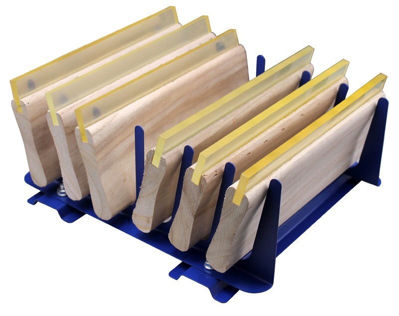 Desktop 6 Layer Horizontal Screen Squeegee Rack with Non-Slip Mat Scraper Holder