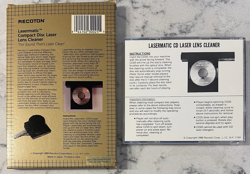 Recoton Extra Laser-Matic Compact Disc Lens Cleaner