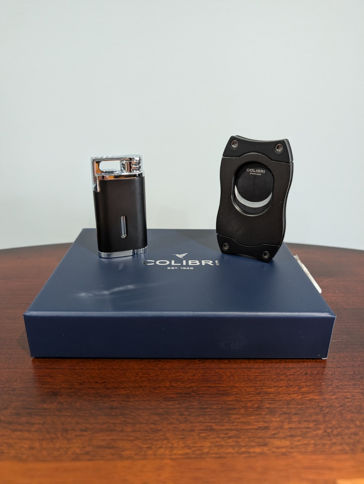 Colibri Belmont Torch Cigar Lighter and S-Cut Cigar Cutter Gift Set GS200C11-NEW