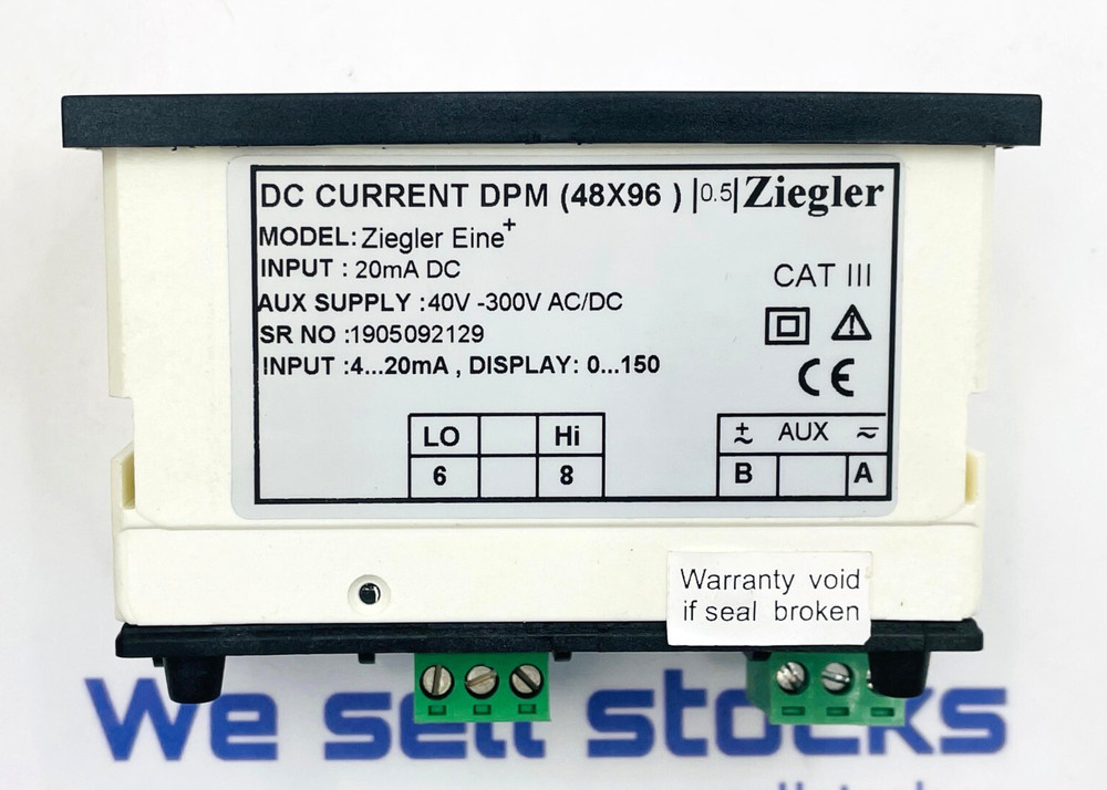 ZIEGLER EI99EINEDPM Digital Panel Meter Ziegler Eine