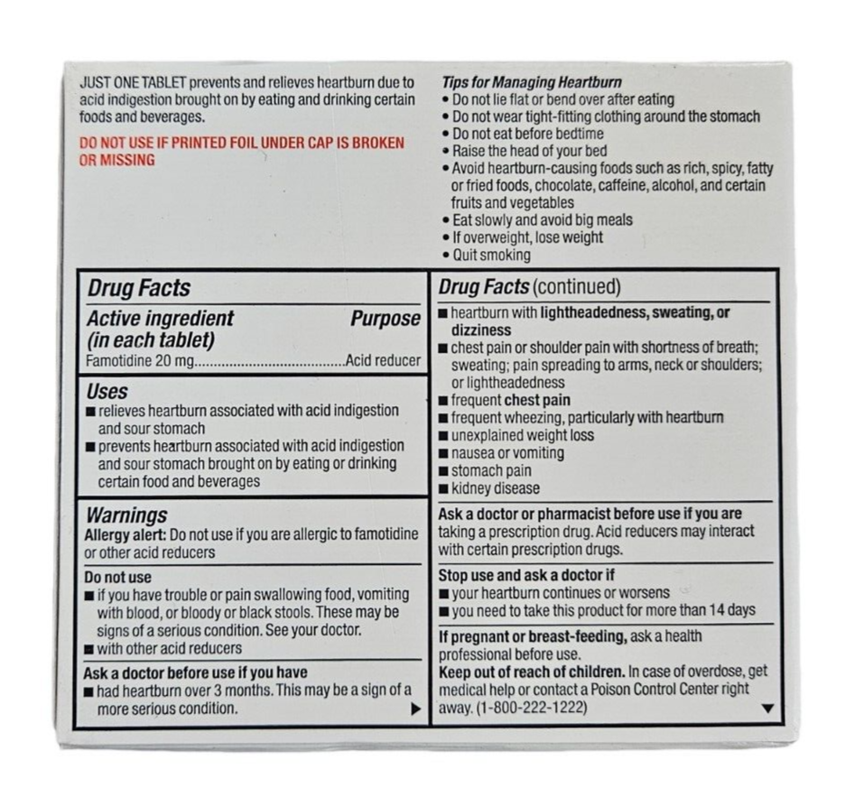 Major Heartburn Relief ACID REDUCER Tablets 50ct __