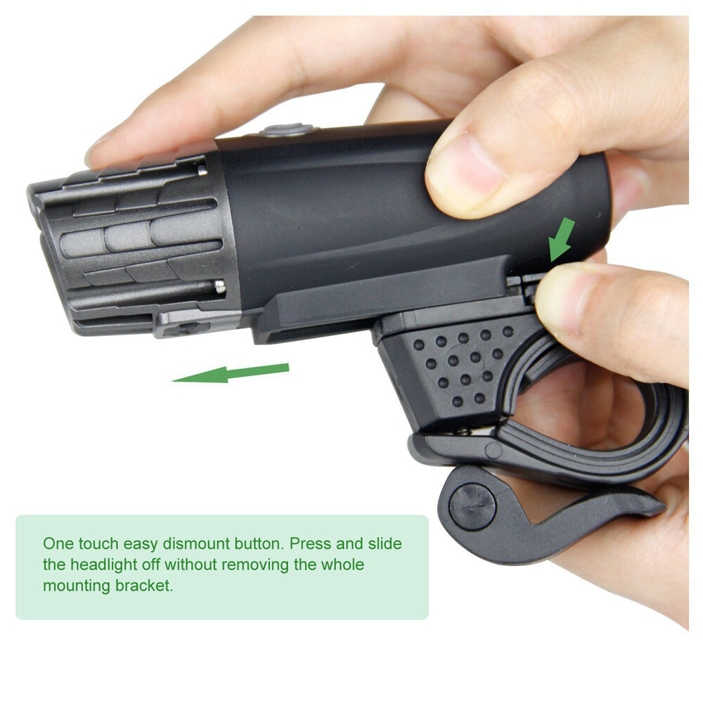USB Rechargeable Head & Tail Light Set, 4 Modes, LED, Waterproof, Black