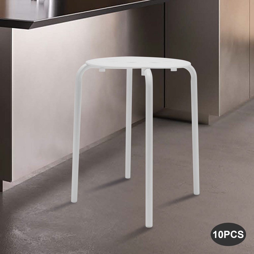 10 Pack Stacking Stools - Versatile Plastic Seating for Home, Office & Garden