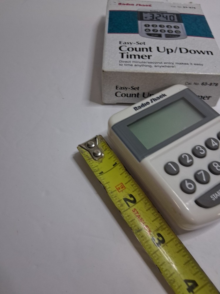 Radio Shack Easy-Set Count Up/Down Timer 63-878 Digital Kitchen Timer w/ Box Tes