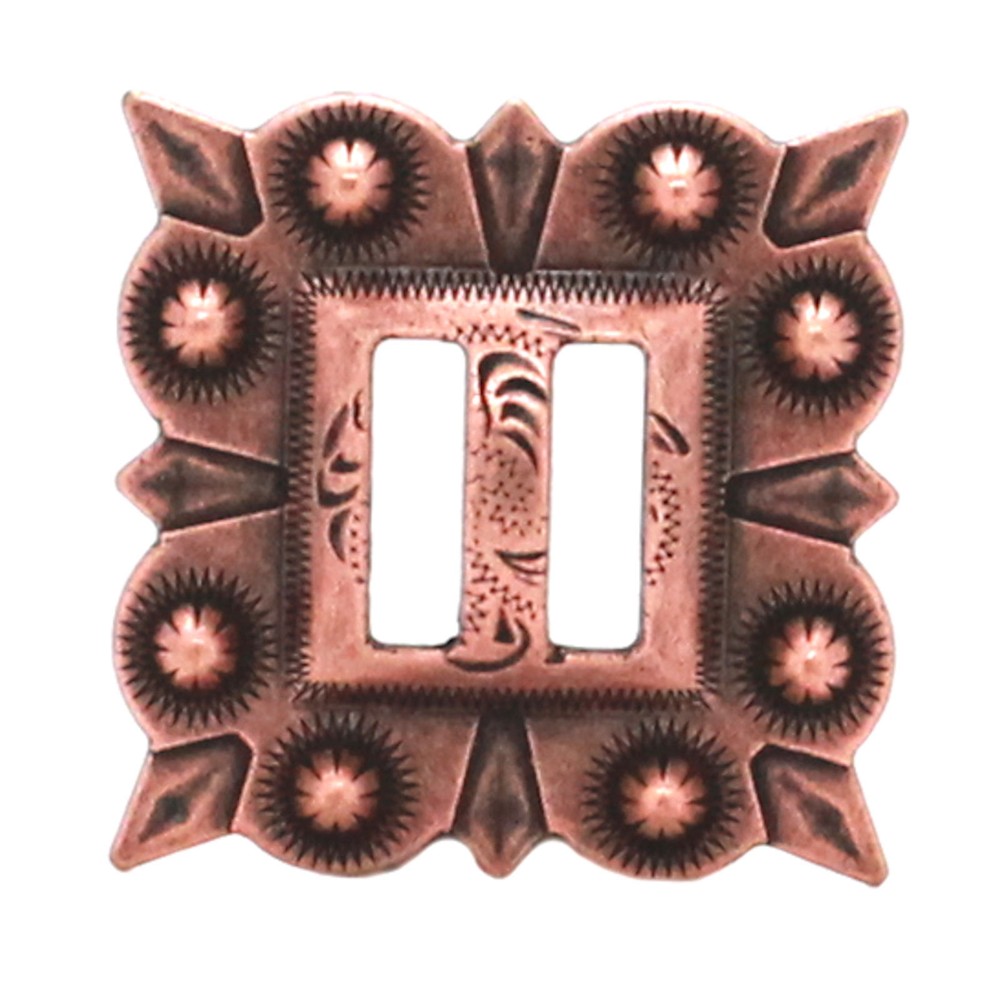 Slotted Square Concho Antique Copper  1-1/4" 7485-10S
