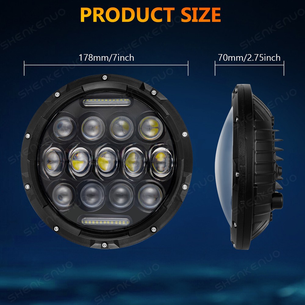For Buell Blast X1 Motorcycle 7" LED Headlight Projector Daytime Running Light
