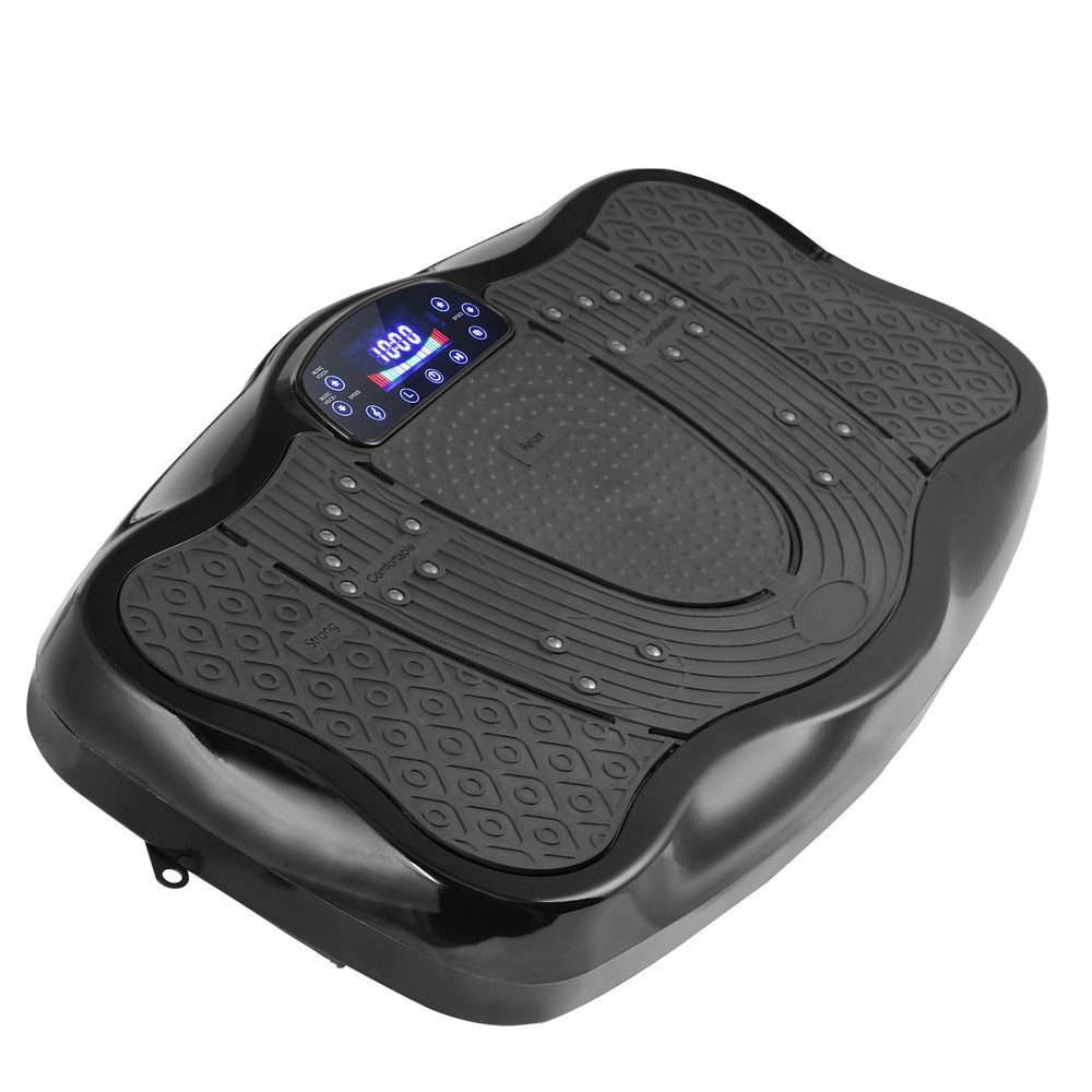 Waver Vibration Plate Exercise Machine Full Body w/Loop Bands for Training Black