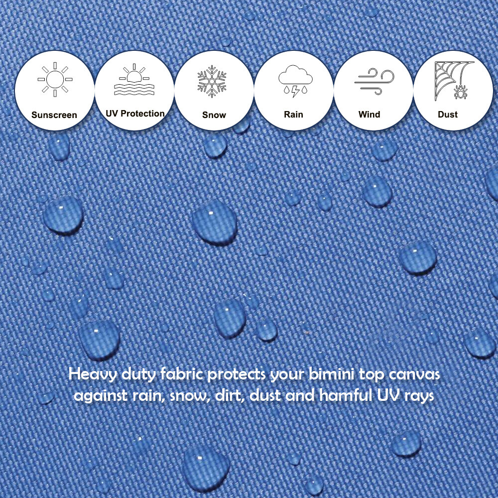 Pontoon Boat 4 Bow Bimini Top Replacement Canvas fabric 8 or 10 Feet w/ boot