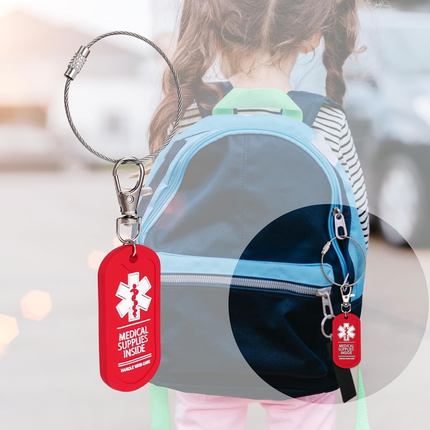 2 Pack Medical Supplies Inside Tag for Bags or Luggage Containing Medical Device