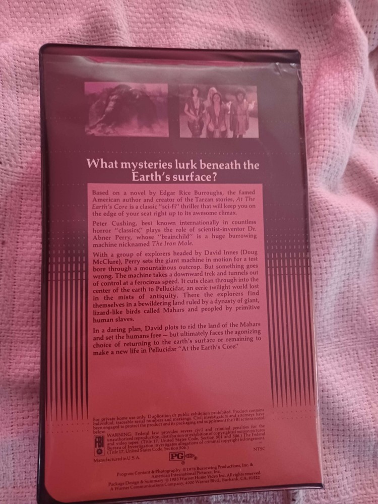 At The Earth's Core First Edition Warner Home Video 1983 Release