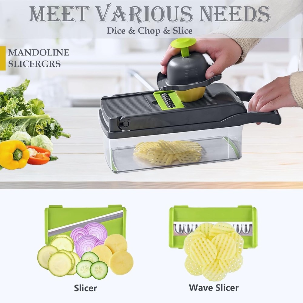 Multi-Functional Vegetable Chopper with 8 Blades - Deliciously Simple Cooking
