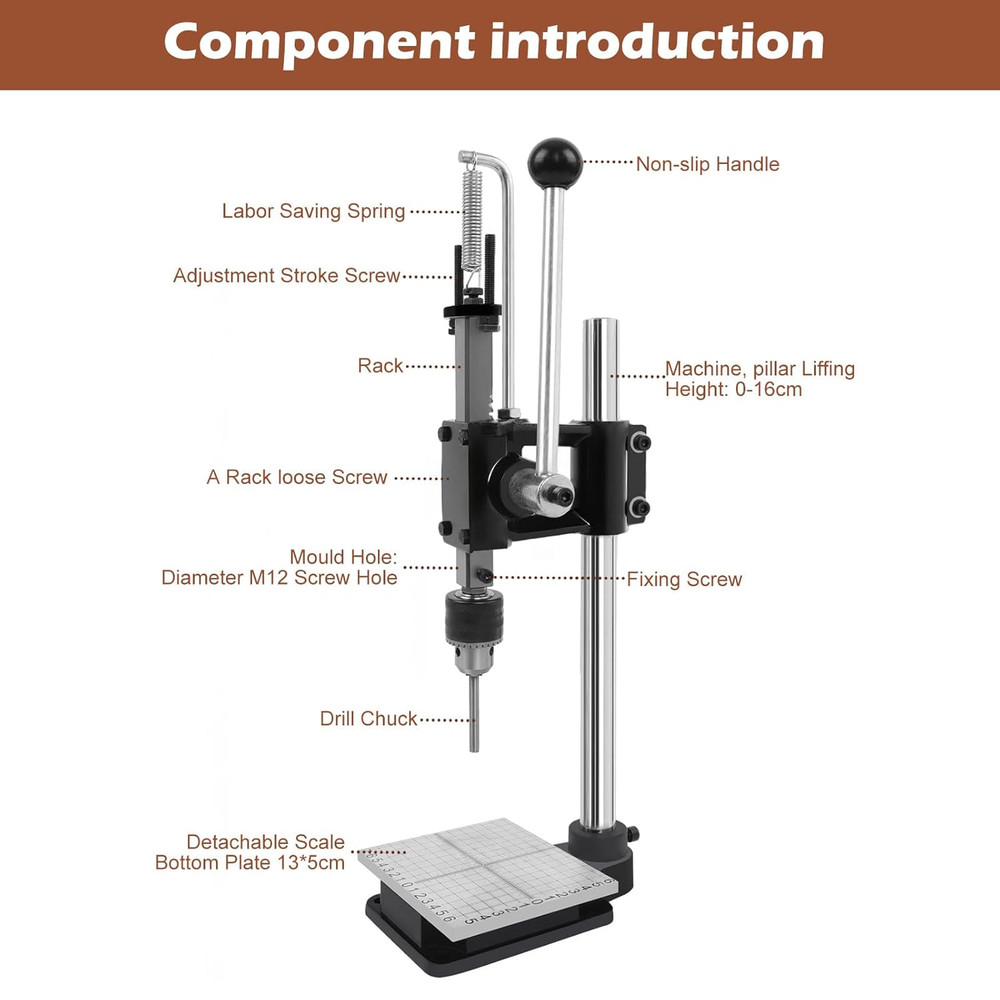Leather Craft Press Machine Kit with 9 Punches, Rivets & Stitching Tools