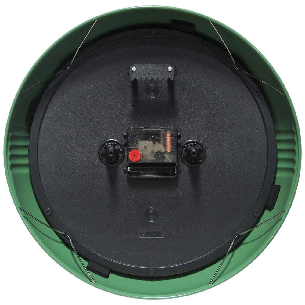 Infinity Instruments Wall Clock 12" Round Green Aluminum Retro Quartz Silent