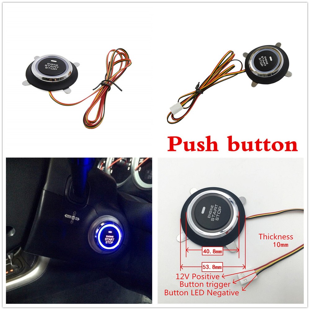 Car Keyless Entry Engine Start Push Button Switch Ignition Starter Kit Universal