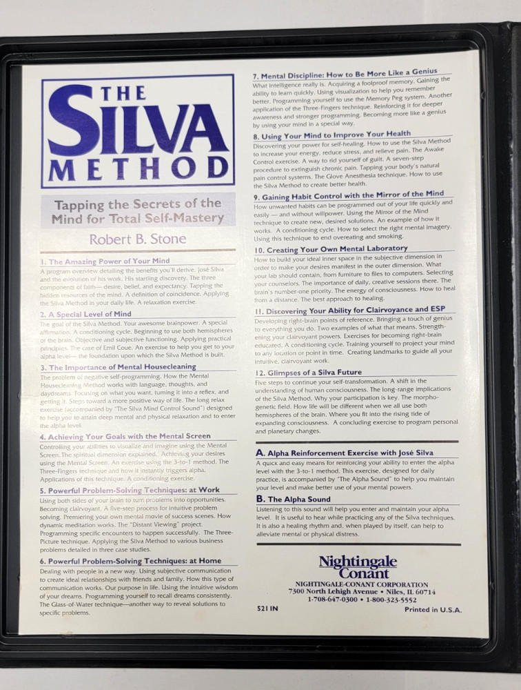 The Silva Method ~ Robert B. Stone ~ RARE original cassettes ~ VGC