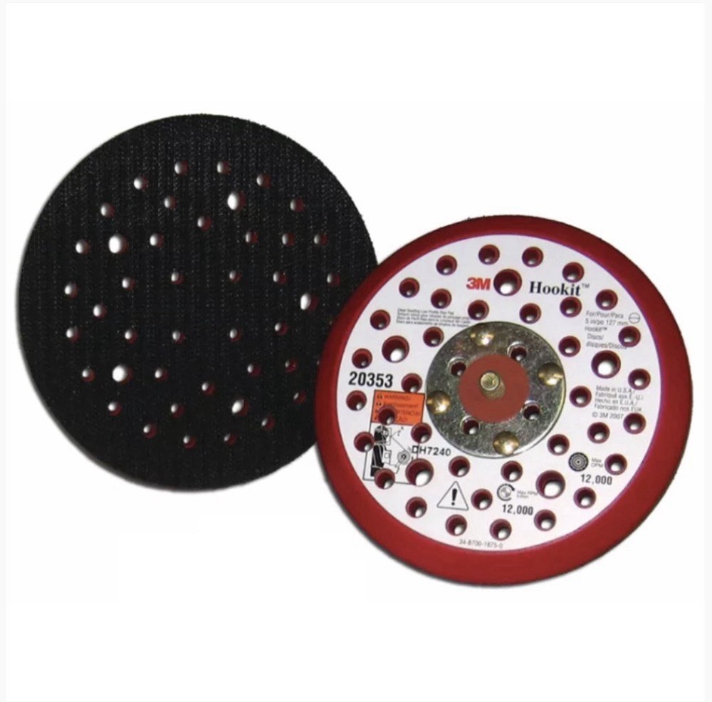 3M 20353 Hookit Clean Sanding Low Profile Disc Pad Vacuum Hook Loop DA Sander 5”