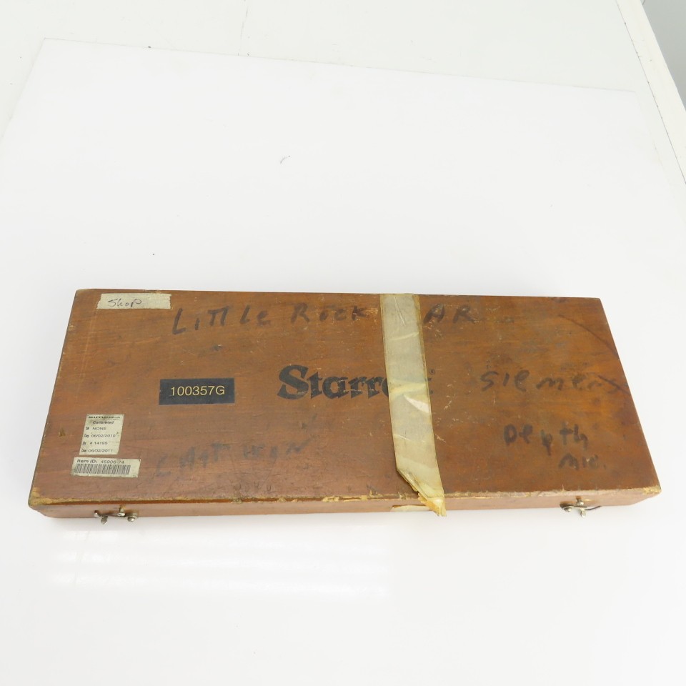 Starrett Depth Micrometer Set 1"-9" W/Wooden Box