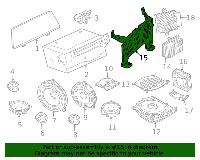 Genuine BMW Mount Bracket 65-15-9-367-949