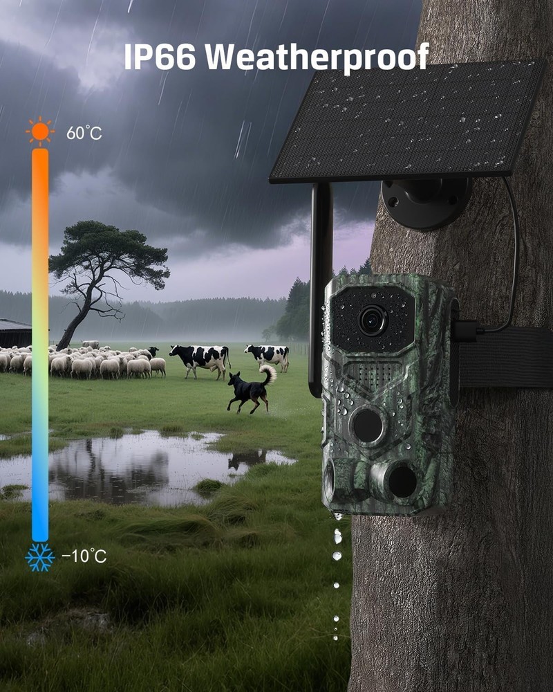 Waterproof 4G Cellular Trail Camera - 2K Day & Night Vision, Instant Alerts