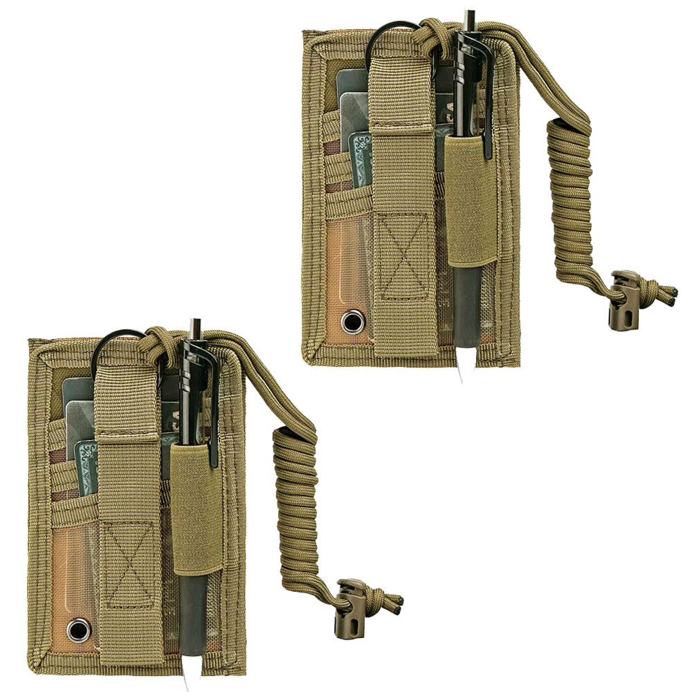 2PC Tactical ID Card Holders Hook&Loop Patch Badge Organizer - Neck Lanyard NEW
