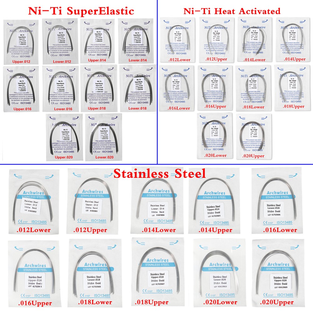 Dental Arch Wire Super Elastic Niti / Stainless Steel Round / Rectangular ms