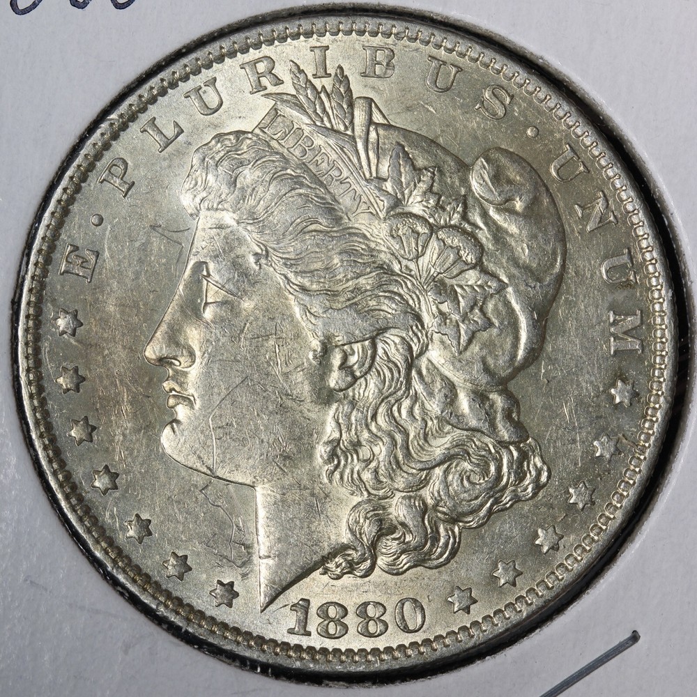 1880-O Morgan Silver Dollar AU+/UNC E227 T