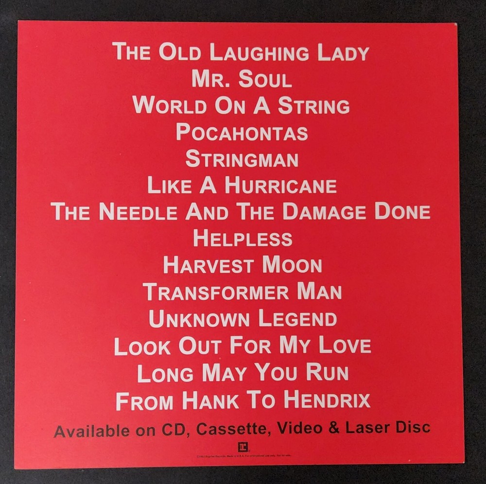 Neil Young "Unplugged" Poster Flat 12"x12"