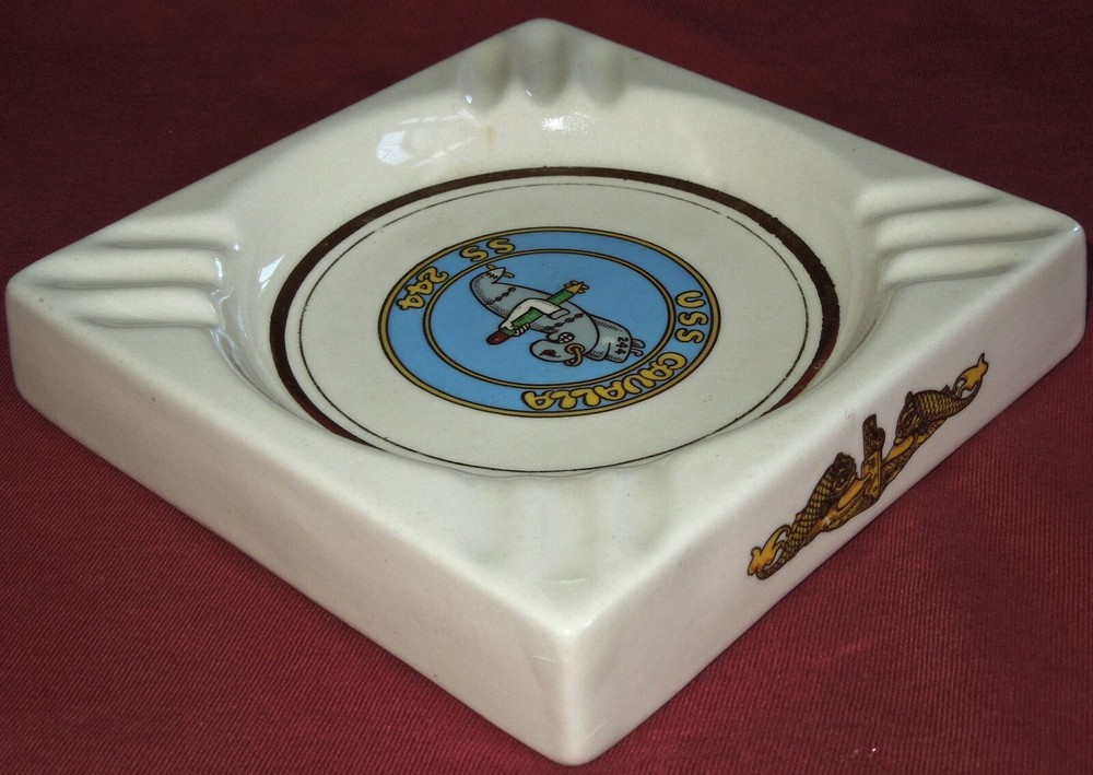 USS Cavalla SS 244 Ceramic Ashtray...WW2 Gato Sub, Sunk IJN Flt Carrier Shokaku
