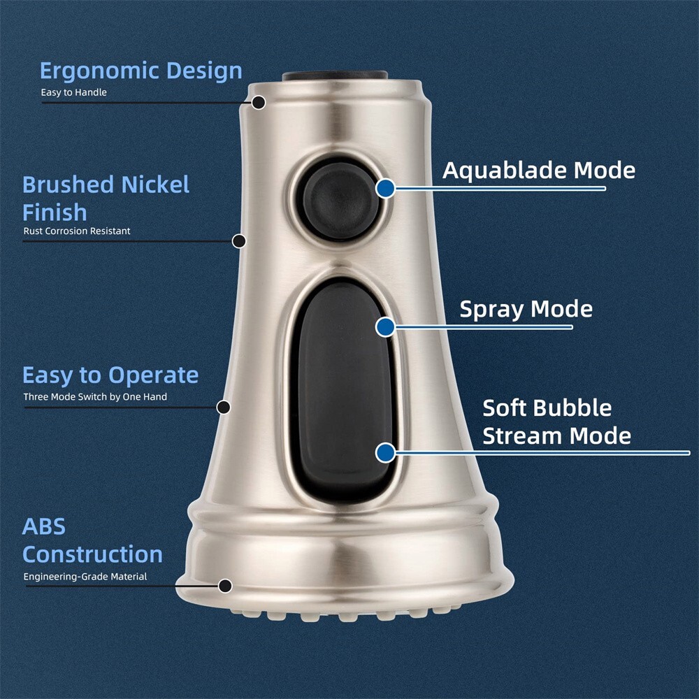 Kitchen Faucet Head Replacement, Pull Down Faucet Spray Head with 9 Adapters